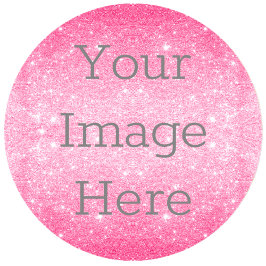 Maak Je Eigen Metaalachtig Heet Roze Glitterstof Ronde Sticker