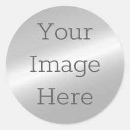 Maak Je Eigen Metallisch Zilveren Nep-Platinafolie Ronde Sticker