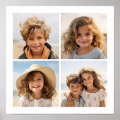 Maak Je Eigen Minimale 4 Foto Collage - Wit Poster (Voorkant)