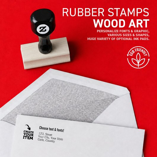 MAAK-JE-EIGEN Minimalistische Aangepaste logo adre Rubberstempel