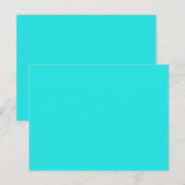Maak je eigen minimalistische cyaan uitnodiging briefkaart (Voorkant / Achterkant)