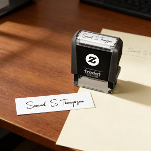 Maak je eigen minimalistische elegante handtekenin zelfinktende stempel