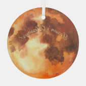 Maak Je Eigen Mistiche Oranje Maan Glas Ornament (Achterkant)