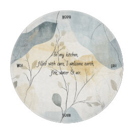 Maak Je Eigen Misty Gray Gold Bloemige Minimalist Snijplank