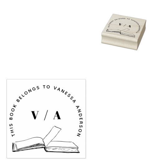 Maak je eigen moderne boekenbibliotheek rubberstempel (Gestempeld)