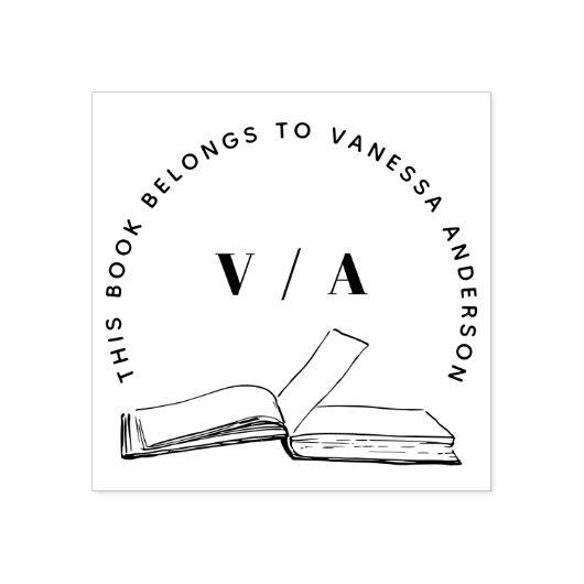 Maak je eigen moderne boekenbibliotheek rubberstempel (Afrduk)