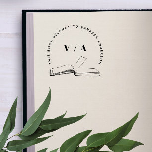Maak je eigen moderne boekenbibliotheek rubberstempel