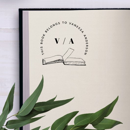 Maak je eigen moderne boekenbibliotheek rubberstempel