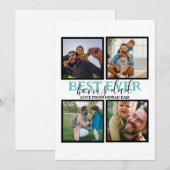 Maak je eigen moderne bonus vader 4 foto collage feestdagenkaart (Voorkant / Achterkant)