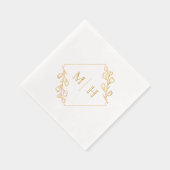 Maak je eigen moderne getrouwde paar naam Initiale Folie Servetten (Rechts)