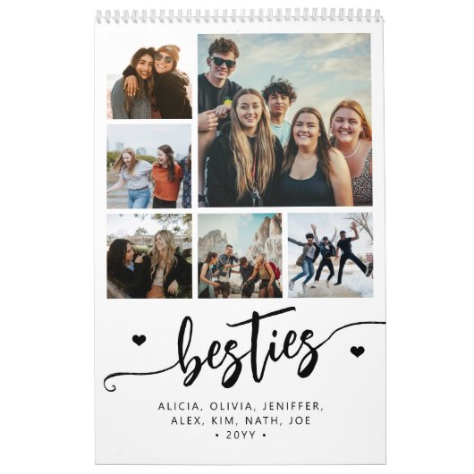 Maak je eigen moderne leuke foto van beste vriende kalender (Hoes)