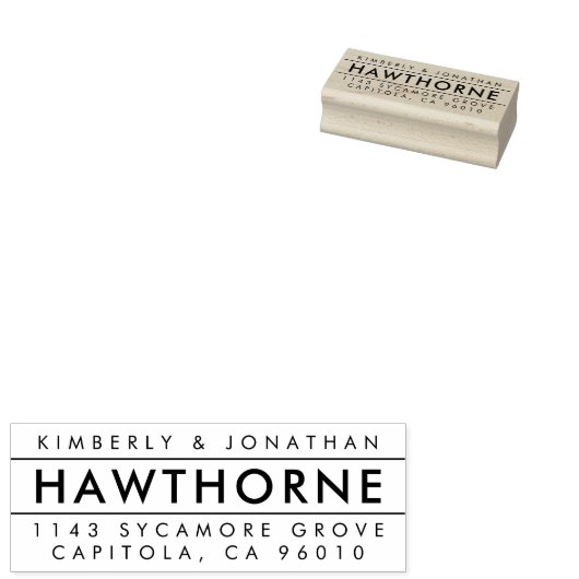 Maak Je Eigen Moderne Retouradres Voor Koppels Rubberstempel (Gestempeld)