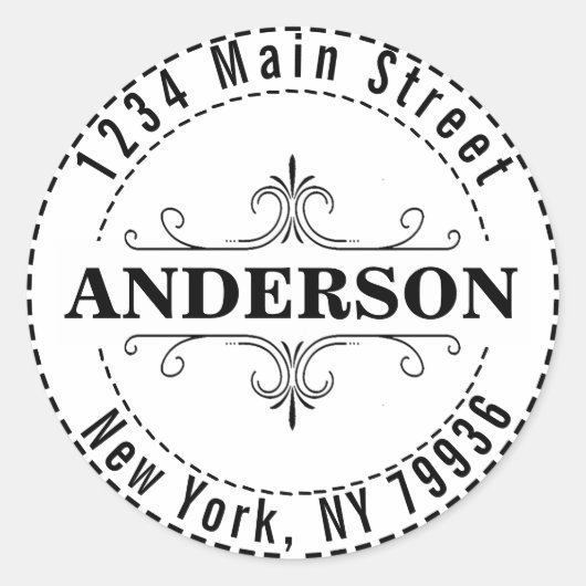 Maak je eigen moderne ronde retouradres ronde sticker (Voorkant)