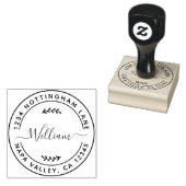 Maak Je Eigen Moderne Ronde Retouradres Stempel (Gestempeld)