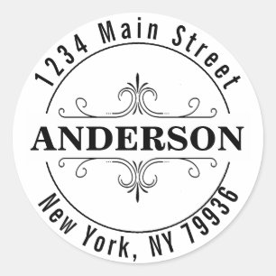 Maak Je Eigen Moderne Ronde Retouradres Sticker