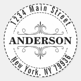 Maak Je Eigen Moderne Ronde Retouradres Sticker