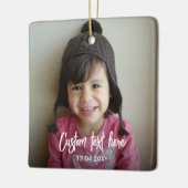Maak Je Eigen Moderne Script Foto Keramisch Ornament (Links)