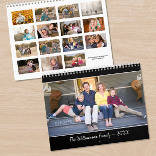Maak je eigen moderne zwarte foto voor 15 maanden kalender