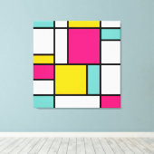 Maak je eigen Mondriaanse moderne kunst abstract Canvas Afdruk (Insitu (Houten vloer))