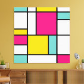 Maak je eigen Mondriaanse moderne kunst abstract Canvas Afdruk (Insitu (Woonkamer))