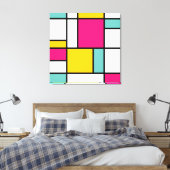 Maak je eigen Mondriaanse moderne kunst abstract Canvas Afdruk (Insitu (Slaapkamer))