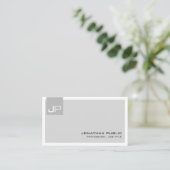 Maak Je Eigen Monogram Elegant Modern Visitekaartje (Staand voorkant)