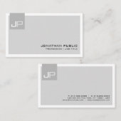 Maak Je Eigen Monogram Elegant Modern Visitekaartje (Voorkant / Achterkant)