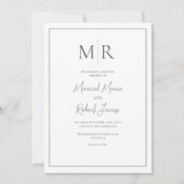Maak Je Eigen Monogram Elegante Trouwdag Kaart (Voorkant)