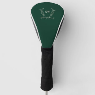 Maak je eigen monogram gepersonaliseerd donkergroe golfheadcover