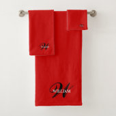 Maak je eigen monogram Kleur bijpassend Teal Bad Handdoek (Insitu)