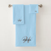 Maak Je Eigen Monogram Kleur Match Turquoise Bad Handdoek (Insitu)