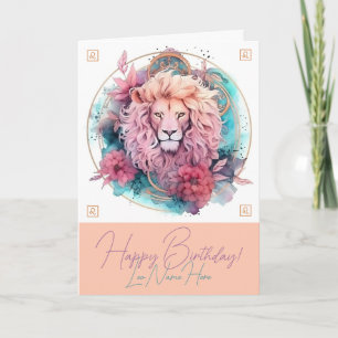 Maak Je Eigen Mooie Leeuw Zodiac Feestdagen Kaart