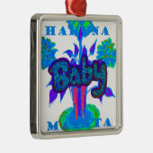 Maak Je Eigen Mooie Lieve Cute Glitter Baby Metalen Ornament (Rechts)