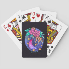 Maak Je Eigen Mooie Maan, Sterren, Rozen Hand Pokerkaarten