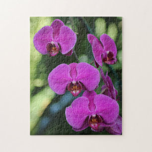 Maak Je Eigen Mooie Paarse Orchidee Bloem Legpuzzel