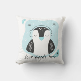 Maak je eigen Mooie Pinguïn Blauwe Kerstmis Kussen