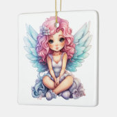 Maak Je Eigen Mooie Roze en Blauwe Kerstengel Keramisch Ornament (Links)