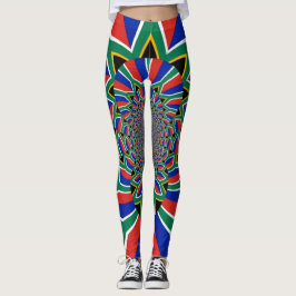 Maak je eigen mooie Zuid-Afrikaanse vlagkleuren Leggings