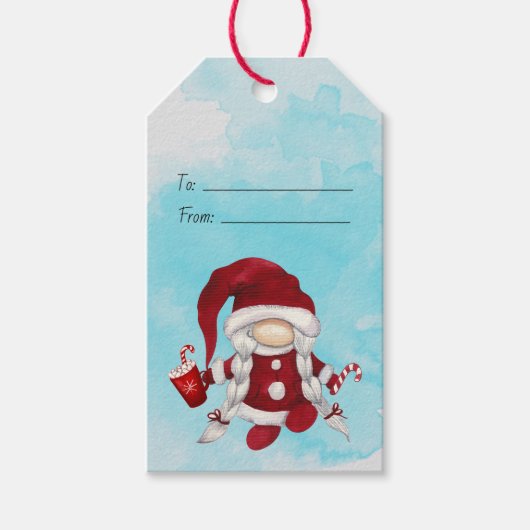 Maak je eigen moppige Kerstmis Cacaognome Cadeaulabel (Voorkant)