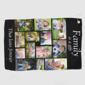 Maak Je Eigen Multi Foto Collage Zwart Golfhanddoek (Horizontaal)