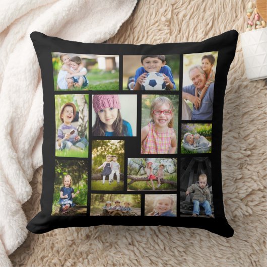 Maak je eigen multi-foto collage zwart-wit kussen (Deken)