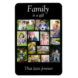 Maak je eigen multi-foto collage zwart-wit magneet