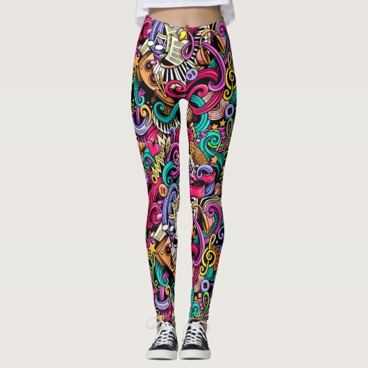 Maak je eigen MUZIEK 2 Pop Mode Leggings (Voorkant)