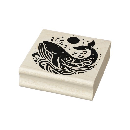 Maak Je Eigen Muzikale Maanwalvisgolven Rubberstempel (Stempel)