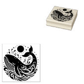 Maak Je Eigen Muzikale Maanwalvisgolven Rubberstempel (Gestempeld)
