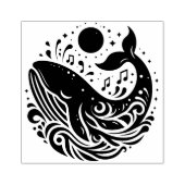 Maak Je Eigen Muzikale Maanwalvisgolven Rubberstempel (Afrduk)