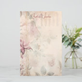 Maak Je Eigen Muzikale Roze Bloementuin Briefpapier (Staand voorkant)