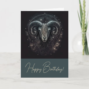 Maak je eigen mystieke astrologie Ram Zodiac Feestdagen Kaart