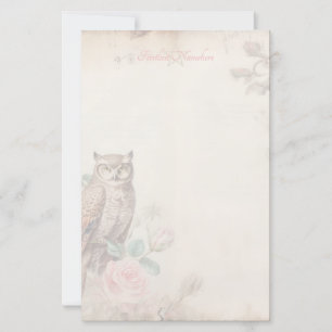 Maak Je Eigen Mystieke Uil Roze Rozen Briefpapier