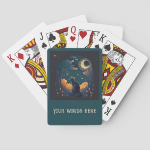 Maak Je Eigen Mystieke Zwarte Kat & Vogels Pokerkaarten